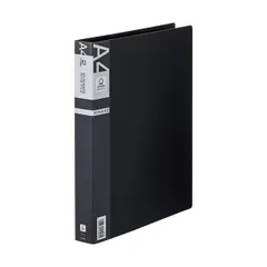 （まとめ）ライオン事務器 リングファイルMINANO(ミナノ) A4タテ 2穴 200枚収容 背幅35mm ブラック RF-223M 1冊 〔×10セット〕