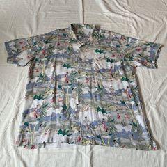 visvim ビズビム アロハシャツ 鶴柄 オリーブグリーン Sサイズ - メルカリ