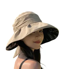[Liebendo] UVカット 帽子 レディース ハット 日焼け防止 つば広・小顔効果・折りたたみ 遮光 遮熱 紫外線対策 日除け帽子 ワイヤー入り あご紐 散歩 旅行 通勤 大きいサイズ 春夏 (ベージュ) [ベージュ]