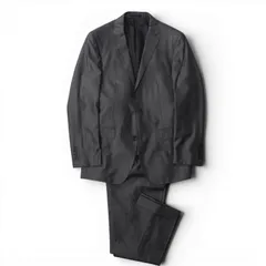 美品 バーバリー BURBERRY BLACK LABEL スーツ ジャケット パンツ S ダークグレー 光沢 メンズ 正規品 6-OE049