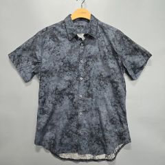美品】Paul Smith 花柄 総柄 モノトーン 半袖シャツ ブラック XL