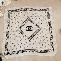 CHANEL ロゴ入りニットマフラー ノベルティ ブラック ベージュ - メルカリ