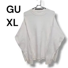a2633 GU ジーユー スウェットライククルーネックセーター ニット ホワイト XL
