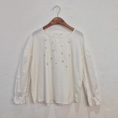 GASA ガサ　パッチワークビッグシャツ　チュニック　麻綿　ストライプ GASA ガサ パッチワークビッグシャツ チュニック 麻綿 ストライプ