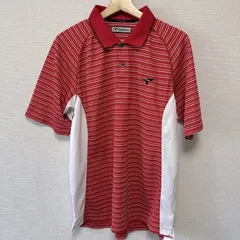 (^w^)b TOURSTAGE ツアーステージ ポロシャツ ポリエステル レーヨン 襟付き 半袖 ラグラン袖 スリット ボーダー 横縞 ストライプ TOURSTAGE  春 夏 秋 ゴルフ スポーツ  メンズ サイズL OM12098HGのサムネイル