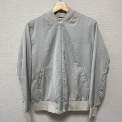 (^w^)b UNIQLO ユニクロ MA-1・フライトジャケット ジップアップ リブ襟 リブ袖口 リブ裾 スタンドカラー サイドポケット シワ加工 凹凸 ライトアウター 春 秋 カジュアル デイリー スプリングアウター メンズ サイズL OM12128HG