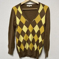 (^w^)b MACKINTOSH PHILOSOPHY マッキントッシュフィロソフィー カーディガン Vネック 長袖 セーター ニット アーガイル柄 ひし形 秋 冬 春 カジュアル キレイめ オフィス アーガイル 柄 メンズ サイズ38 OM12132HGのサムネイル