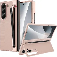 新品 Miimall 対応 Galaxy Z Fold 6 ケース ペン付き S ペン収納 磁気ヒンジ保護 スタンド ギャラクシーZ フォールド6 スマホカバー 強化ガラス耐衝撃 全身保護 スリム レンズ保護 ワイヤレス充電 Z Fold 6 Case（ゴールのサムネイル