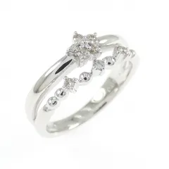 K18WG フラワー ダイヤモンド リング 0.08CT