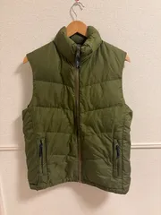 (^w^)b ヴィンテージ アシックス期 タラスブルバ ダウンベスト Sサイズ オリーブ カーキ グリーン メンズ TARAS BOULBA 高品質 ダウン 90% リップストップ ナイロン アウトドア キャンプ レトロ OM12667MRのサムネイル