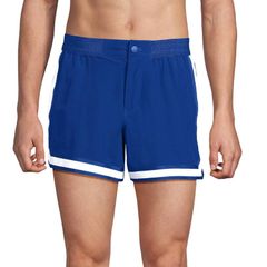 랜즈 엔드 남성 수영복 반바지 반바지 반바지 Mens Lands End Woven Quick Dry Striped Pull On Board Shorts Brilliant Cobalt 코발트