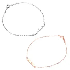 新品 カナル4℃ ヨンドシー ペア ブレスレット アクセサリー シルバー ピンクゴールド ジュエリー セット 4C シンプル (シルバー＆ピンクゴールド)