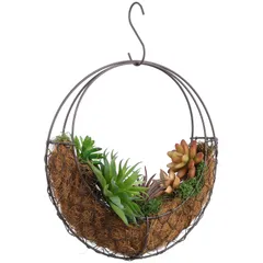 新品 YARDWE ハンギングバスケット ハンギングスタンド 吊り鉢 観葉植物 ウォールプラントホルダー 半円形 リースフレーム フープ リング ワイヤーハンギングプランターバスケット ハンギングバスケット