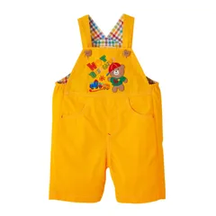 新品 [MIKIHOUSE HOT BISCUITS] [ミキハウス ホットビスケッツ] 6分丈 オーバーオール 男の子 女の子 キッズ 子供服 黄 LL(100-110cm) 72-3301-495