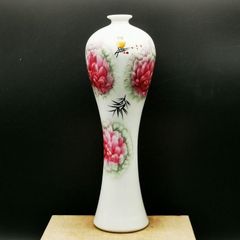 中国 乾隆年製款 粉彩 花鳥文瓶 花入 C 6925 - メルカリ