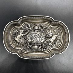 ヴィンテージ シルバープレート ポルトガル製 ロココ調 葡萄装飾 