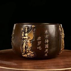 高岡銅器 青銅 ブロンズ 像 銅像 遙 三枝惣太郎 工芸 木箱入り - メルカリ