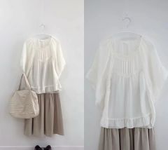美品 マカフィー フリル襟 ボウタイ ブラウス シャツ トゥモローランド