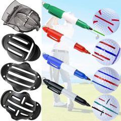 Vevesoas Golf Ball Line Marker Set (8 Pieces) - Portable and Convenient for Putting Practice. Easily draw lines and mark positions for ball marker alignment. Includes 4 ball markers and 4 pens.