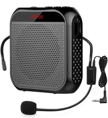 Yi Tong ポータブル 拡声器 ハンズフリー ヘッドセット マイク 付 スピーカー 音楽再生 USB microSD 対応 イベント·講演·説明会などに最適！！ (黒)のサムネイル