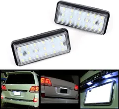 hotimp® 互換品 LED ライセンス プレート ライト ナンバー灯 LED 18個x2 トヨタ ランドクルーザー 100系 200系 プラド 120系 マークX 120系 クラウン 210系 SAI 10系 球切れ警告キャンセラー内蔵 専用設計 【安心 のサムネイル