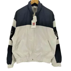 アディダス adidas 80s-90s デサント製 ツートンカラー スタンドカラーナイロンジャケット メンズ  JASPO O