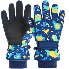 新品 Azarxis スキーグローブ キッズ 防寒手袋 てぶくろ 子ども スノーグローブ 子供用 冬 男の子 女の子 防水 防寒 雪遊び スキー スノボー スケート 雪合戦 ウインター アウトドア (ネイビーブルー S)