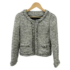 ESTNATION(エストネーション) ジャケット サイズ38 M レディース - グレーベージュ×黒 長袖/ツイード/ラメ/オールシーズンのサムネイル