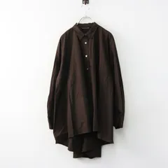 ミズイロインド mizuiro ind コットン Aライン オーバーシャツ ｜ブラウン トップス 長袖 前開き ブラウス【2400014967852】