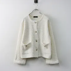 新品 保管品 グリーンレーベルリラクシング green label relaxing ミックスツイードノーカラーニットジャケット F オフ┃【2400014972054】のサムネイル
