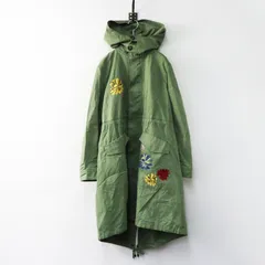 ロイスクレヨン Lois CRAYON フラワー刺繍 フード付きモッズコート M グリーン┃花柄 ブルゾン アウター 上着【2400014972078】のサムネイル