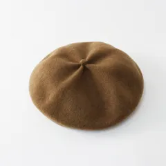 美品 マチュアーハ mature ha. beret top gather big ベレー帽＼ブラウン 帽子 ラムズウール ギャザー【2400014980431】のサムネイル