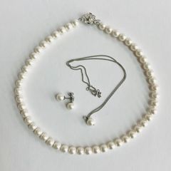 極美品 デザイン本真珠 ネックレス&イヤリング 2.8〜3.2㎜ O655 - メルカリ
