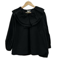 24038✨yori ヨリ 21SS セレモニーリボンブラウス 長袖ブラウス 黒 