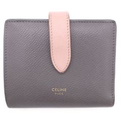CELINE 二つ折り財布 グレー×ピンク - メルカリ