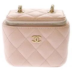 CHANEL (シャネル) ミニ バニティ チェーンショルダーバッグ ピンク キャビアスキン ゴールド金具のサムネイル