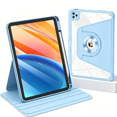 【新品】 iPad Air 13インチ 用 ケース (M4/M3/M2)/ iPad Pro 12.9インチ 第6/5/4世代 対応 分離式 ケース 回転 透明 クリアカバー アクリル 縦置き/横置き ペンシル収納 耐衝撃 おしゃれ 人気 軽量 薄型, ブ 0