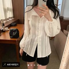 最終値下げ MEDI BACK CROSS LACE CHIFFON TOP - メルカリ