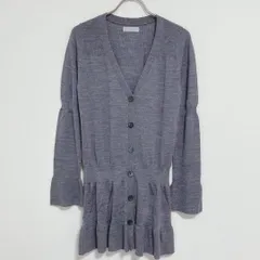 BARNEYS NEWYORK Ｖネックロングカーディガン フレア 38 グレーのサムネイル