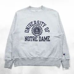 Champion リバースウィーブ REVERSE WEAVE カレッジ スウェット トレーナー XL グレー アーチロゴ 3段プリント 染み込み NOTRE DAME