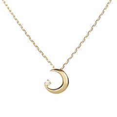 定価2万8600円 4℃ K10 ムーン ダイヤ イエローゴールド ネックレス 