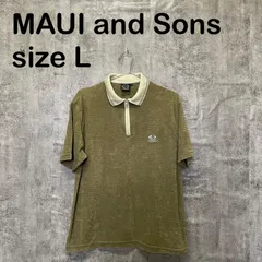 【T-1388】MAUI and Sons マウイアンドサンズ パイル ハーフジップ カットソー カーキ USA古着 サーフ ストリート 90s風 雰囲気系 Lのサムネイル