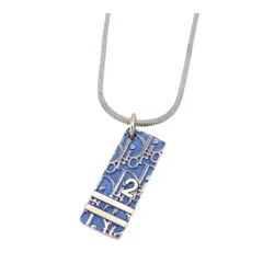 ディオール トロッター プレート ネックレス メタル ユニセックス ブルー シルバーカラー Dior【中古】 【アパレル・小物】