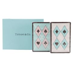 新品 ティファニー トランプ セット 箱付ピンク ライトブルー テーブル