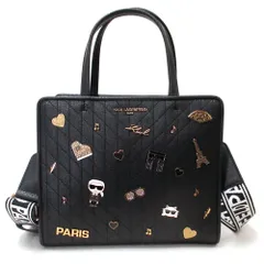 【新品 未使用】KARL LAGERFELD カールラガーフェルド バッグ ピン付き メイベル サッチェル ハンドバッグ ショルダーバッグ L5GDX8BJ BGDのサムネイル