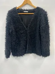 ピD338⚫︎RETRO GIRL⚫︎レトロガール⚫︎ジャケット⚫︎長袖⚫︎シャギー⚫︎レディース⚫︎size表記なし⚫︎黒