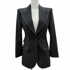 未使用品◇DOLCE&GABBANA ドルチェ＆ガッバーナ F29EFT ウール シルク ジャケット ブラック 36 イタリア製 正規品 レディース ガーメント・ハンガー付き  定価484,000円のサムネイル