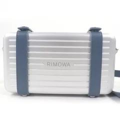極美品□RIMOWA リモワ Personal 99011050 アルミニウム レザー クロスボディバッグ ショルダーバッグ シルバー パウダーブルー ドイツ製 メンズ 箱・保存袋付きのサムネイル