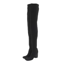 未使用品☆Maison Margiela 22 メゾンマルジェラ22 S58WW0082 Tabi タビ ニーハイブーツ ブラック 37.5 イタリア製 レディース 箱・保存袋付き