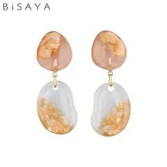 ＜BiSAYA＞ ピアス シェル×ニュアンス BAP0017-OR（オレンジ）のサムネイル
